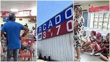 Interminables colas para comprar en el mercado de 3ra y 70 de La Habana