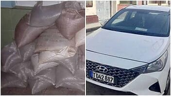 Arrestan a cubano por transportar sacos de café y azúcar en un auto de turismo