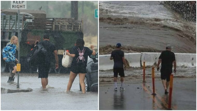 Tormenta Hilary provoca inundaciones y personas atrapadas a su paso por California