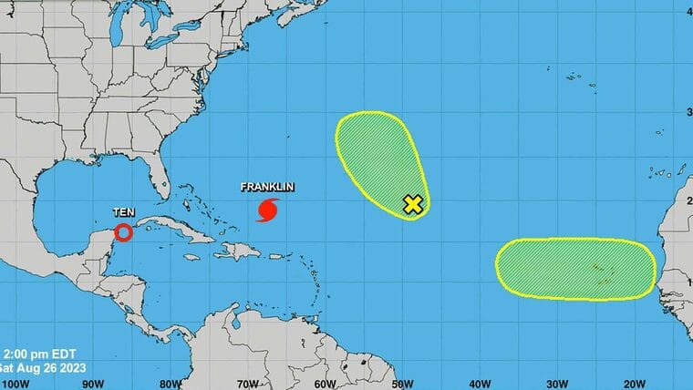 Alerta: Huracán Franklin se intensifica y amenaza a las Bahamas y la costa este de los Estados Unidos