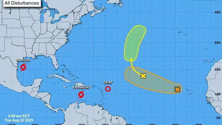 Aviso de ciclón tropical: Tormentas Tropicales Franklin y Harold