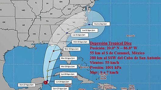 Aviso de Ciclón Tropical No. 3 – Depresión Tropical Diez amenaza la región occidental de Cuba