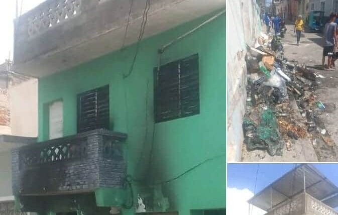 Incendio consume vivienda en Santa Clara tras explosión de motorinas