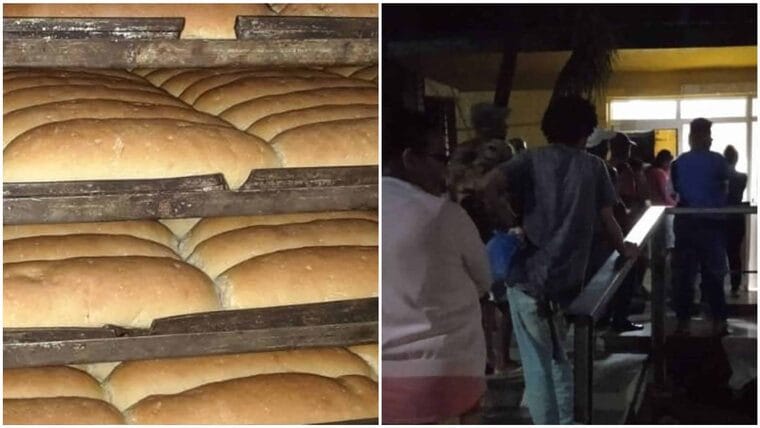 Así son las largas colas para comprar pan en La Habana