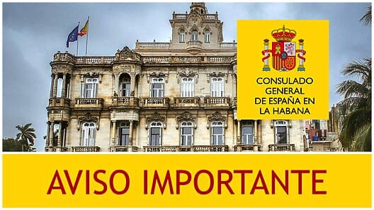 Información sobre cierre del Consulado de España en La Habana