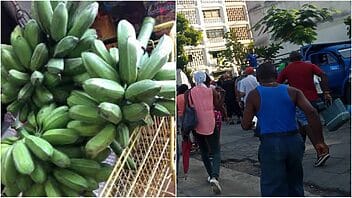 Cubanos corren tras un camión para comprar plátanos en Santiago de Cuba