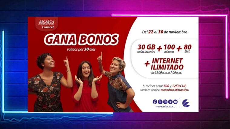 Nueva promoción Cubacel con Internet gratis, minutos y SMS