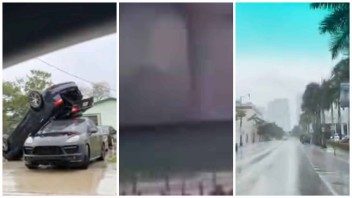 Impactantes imágenes, trombas, inundaciones y vuelos cancelados en Florida