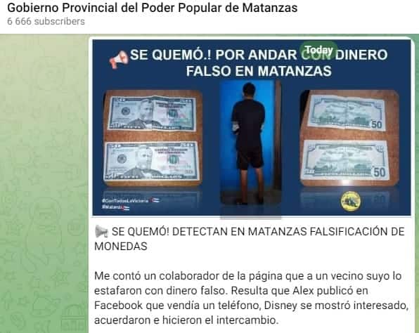 dólares falsos matanzas