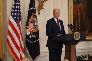 El presidente de Estados Unidos, Joe Biden, pronuncia un discurso en una conferencia de prensa de EE.UU.