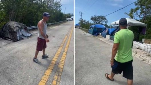 «Si me veo así regreso a Cuba». Altos costos obligan a cubanos a vivir en campamentos improvisados en Florida
