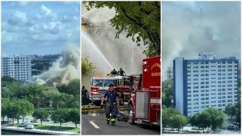 Reportan gran incendio hoy en Miami en un edificio de apartamentos