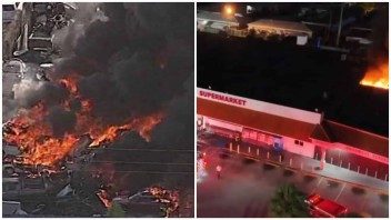 Reportan gran incendio en el National Supermarket de Hialeah, Florida