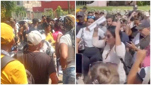 Cubanos se unen y protestan ante las nuevas exigencias de visa frente a la Embajada de Colombia en La Habana