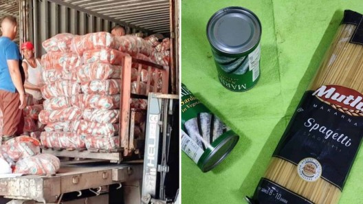 Módulo gratuito en esta provincia cubana: latas de sardina, pasta, arroz y azúcar