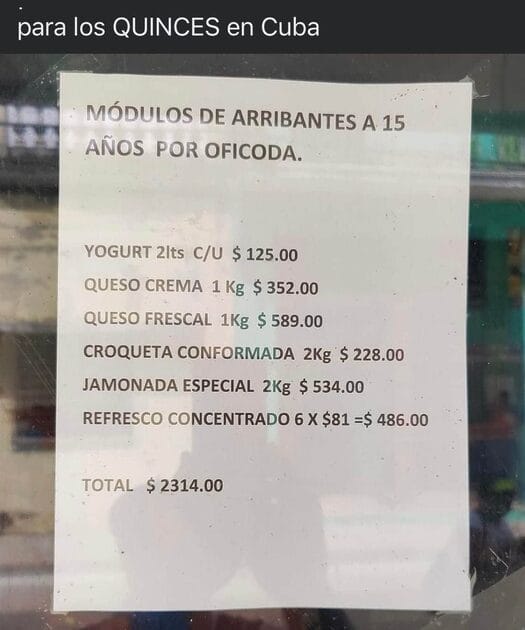 modulos 15 años cuba libreta