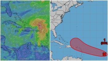 Cono de posibles trayectorias del potencial huracán Ernesto
