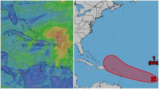 Cono de posibles trayectorias del potencial huracán Ernesto