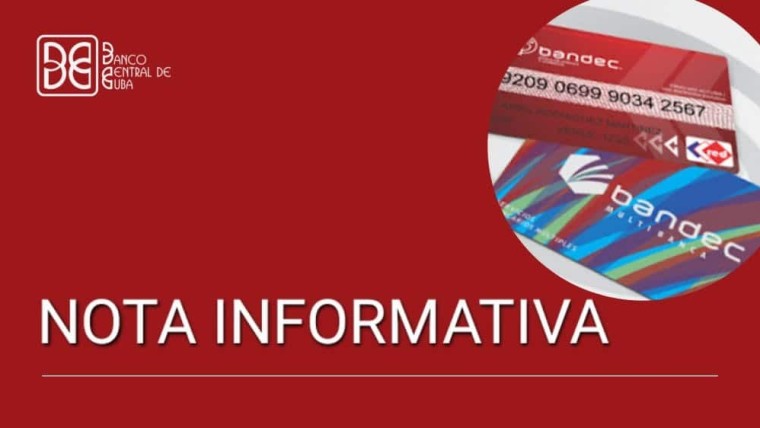 Nota informativa del Banco de Crédito y Comercio (BANDEC)