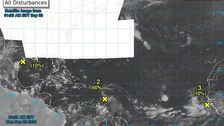Aviso del Centro Nacional de Huracanes: vigila tres sistemas tropicales