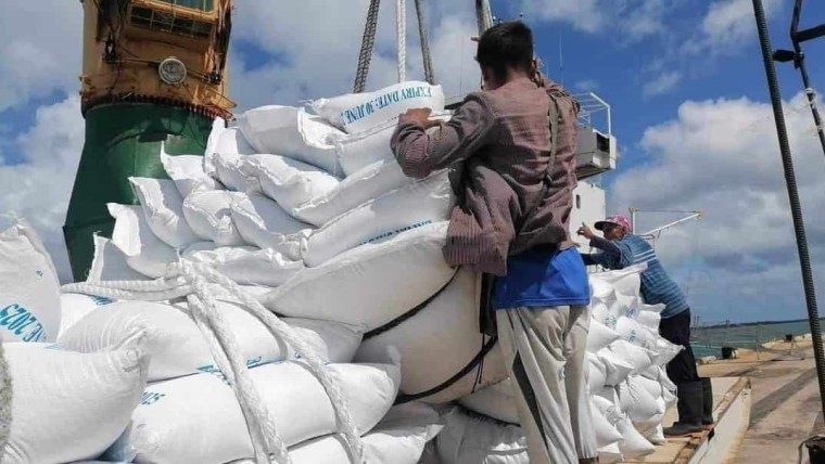 MINCIN informa sobre descarga de 2044 toneladas de arroz correspondiente al mes de septiembre