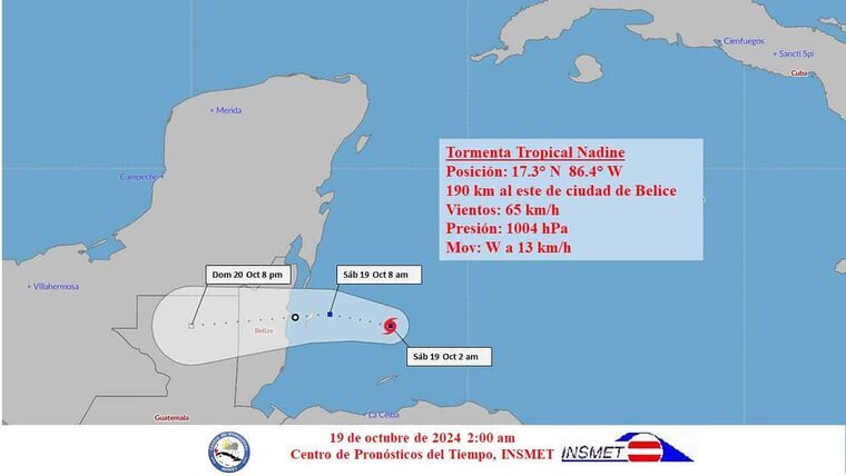 Aviso de Ciclón Tropical: Se forma la tormenta tropical Nadine en el Caribe occidental