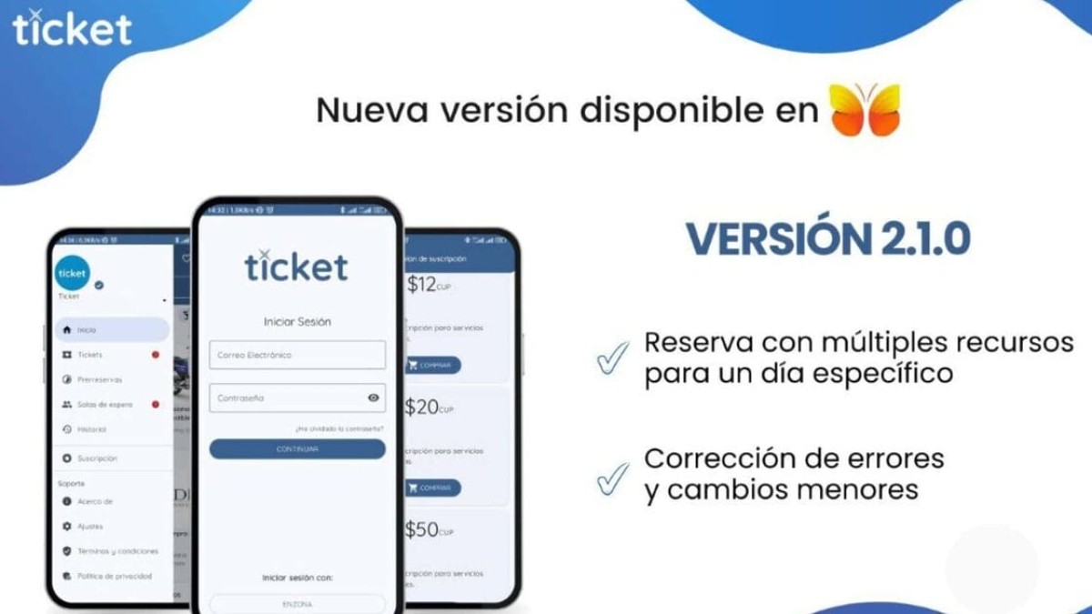 Disponible nueva versión de la APK cubana Ticket. ¿Qué trae?