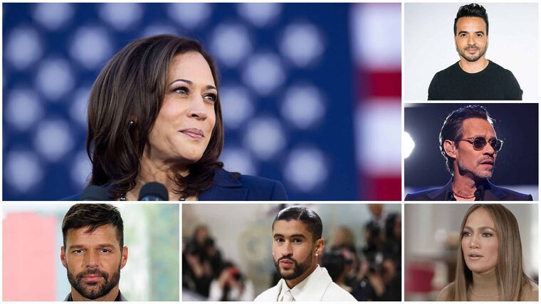Estrellas latinas apoyan a Kamala y muestran malestar por comentarios racistas en mitin de Trump