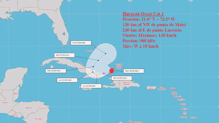 Huracán Oscar se aproxima al oriente de Cuba