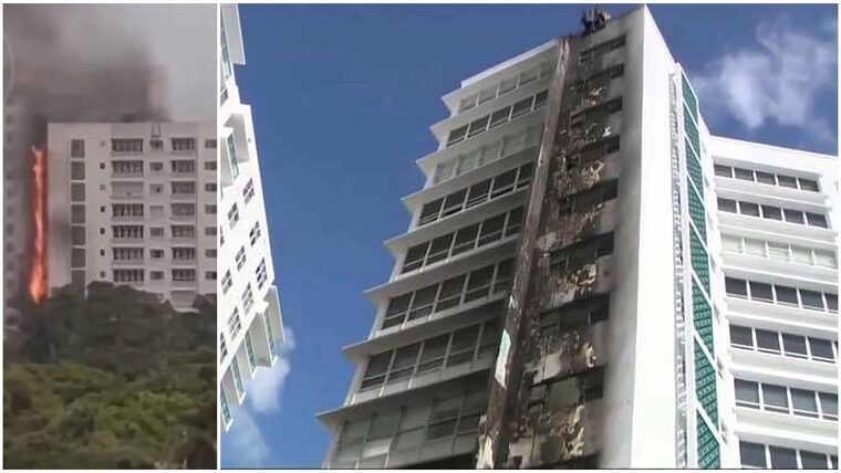Incendio en Miami Beach en edificio de 12 pisos