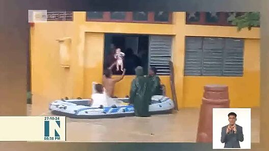 Noticiero cubano informa sobre el rescate de un bebé en Guantánamo durante el huracán Óscar