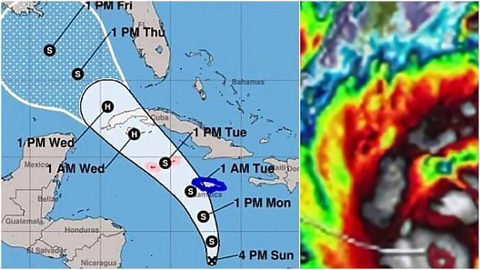 Aviso 1 del Centro Nacional de Huracanes: Será huracán antes de llegar a Cuba. Cono de trayectoria desde Matanzas hasta Pinar del Río