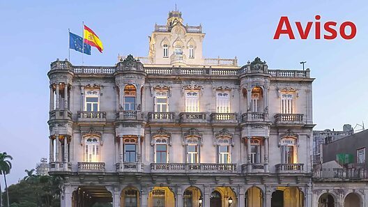 Aviso de cierre de Consulado de España en La Habana
