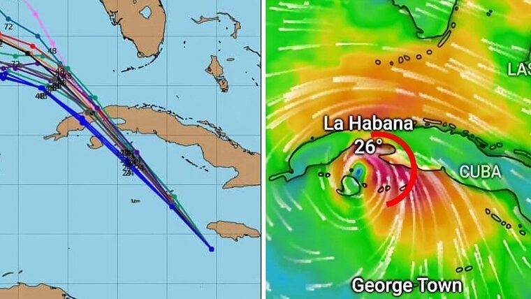 La Habana en el peligroso borde derecho de Rafael, que podría entrar como categoría 2 a Cuba este miércoles