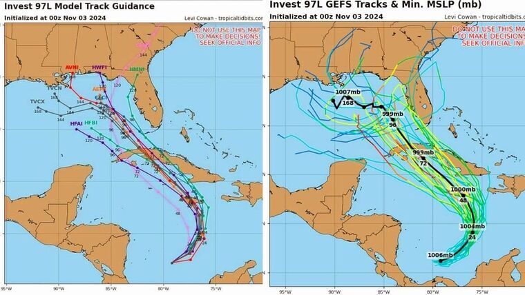 Alerta: Meteorología eleva posibilidades de un potencial ciclón: Modelos de trayectoria cerca del occidente de Cuba antes de entrar a Estados Unidos