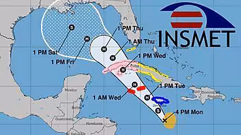 Última Hora: Nota informativa del Centro de Pronósticos del Instituto de Meteorología de Cuba, INSMET