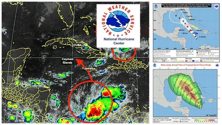 Ya es Depresión: Podría formarse muy pronto la Tormenta Tropical Rafael y entraría a Cuba el miércoles como huracán
