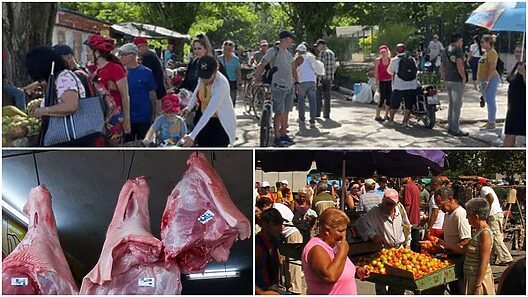 Ofertas de carne, embutidos, enlatados, arroz, lácteos, panes y dulces en ferias de fin de año en Cuba
