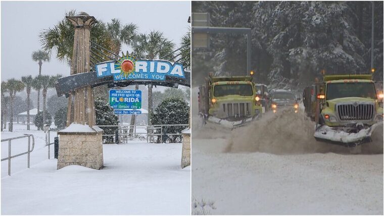 Nevada histórica en Florida: el estado del sol enfrenta temperaturas muy bajas y nevadas récord