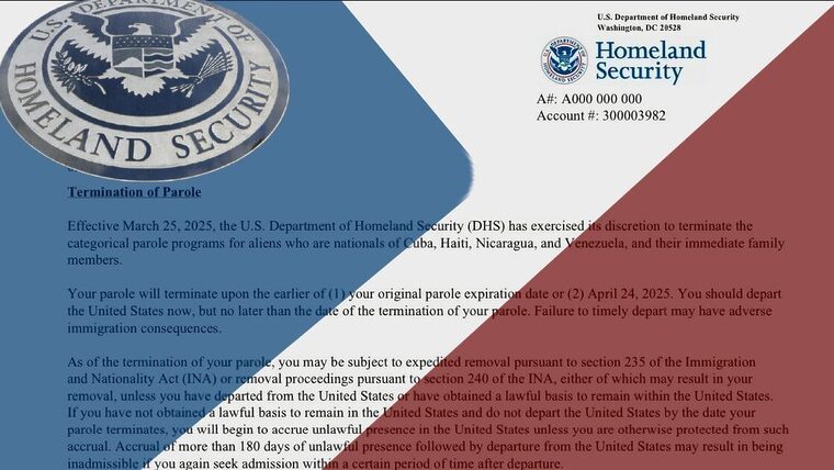 Gobierno de Estados Unidos notifica individulamente a algunos inmigrantes que entraron con parole que deben irse del país