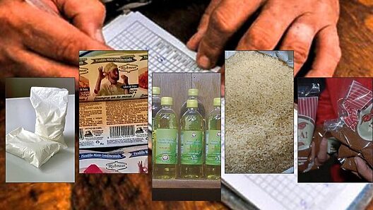 Café, aceite, picadillo, leche, galletas y papas. MINCIN distribuye estos alimentos de la Canasta Básica