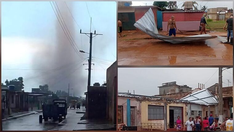 Un tornado golpea Alquízar y deja techos arrancados, casas dañadas y postes caídos