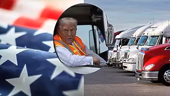 trump inglés camioneros usa