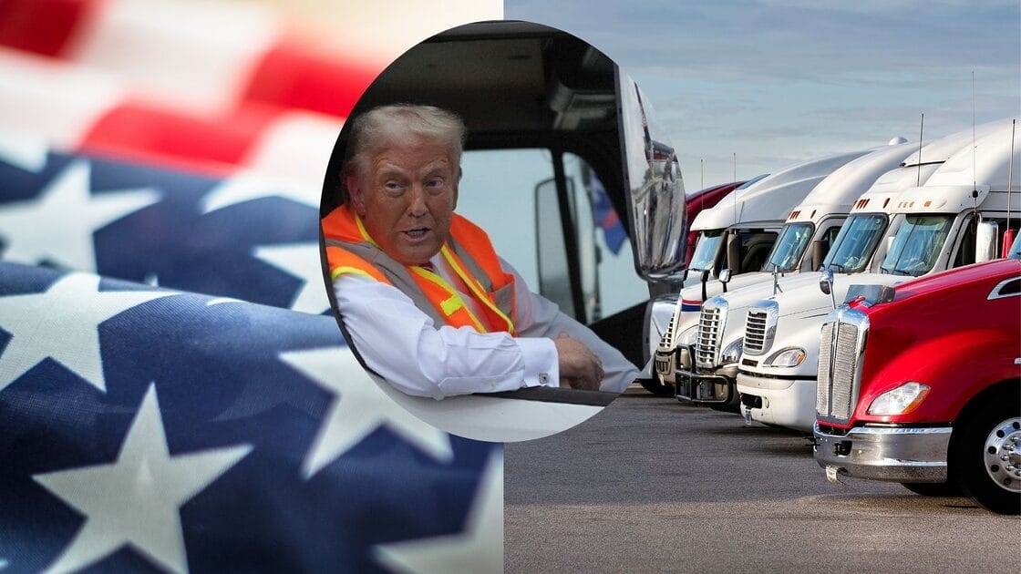 trump inglés camioneros usa