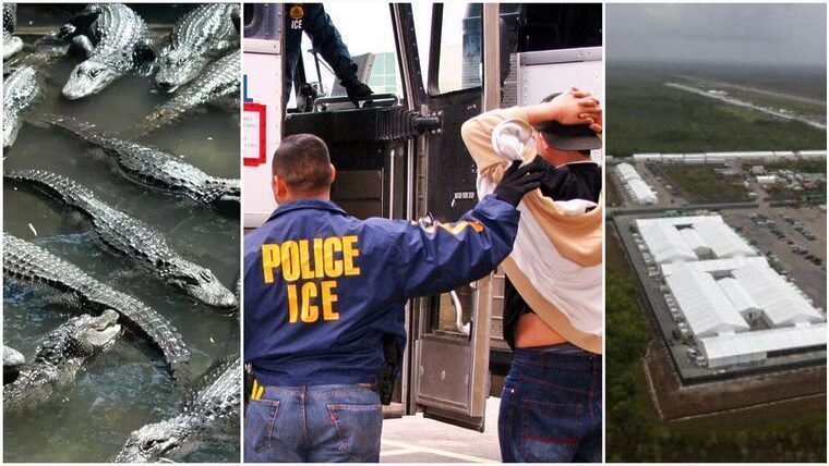 Confirmado: Están arrestando cubanos con I-220A y encarcelándolos en Alligator Alcatraz, prisión rodeada de caimanes en Florida