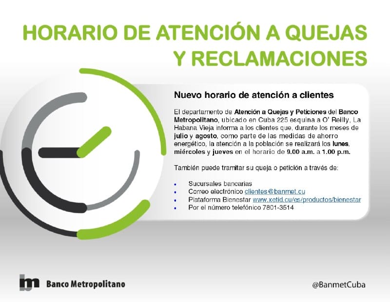 horario banco metropolitano