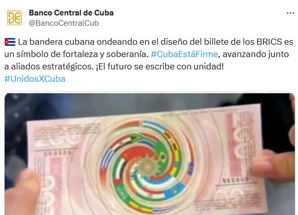 dentro billete bandera cuba