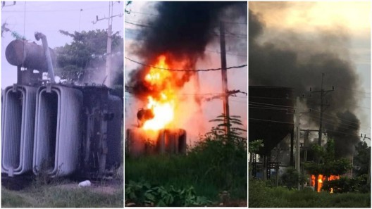Incendio en subestación deja sin electricidad a Güira de Melena