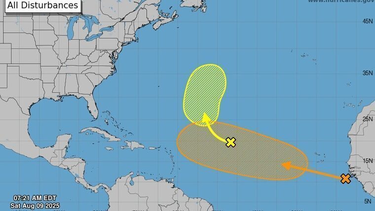 Dos ondas tropicales activas en el Atlántico: una podría fortalecerse en los próximos días