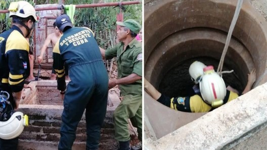 Técnicos de rescate salvan con vida a un hombre que cayó en un pozo en Holguín